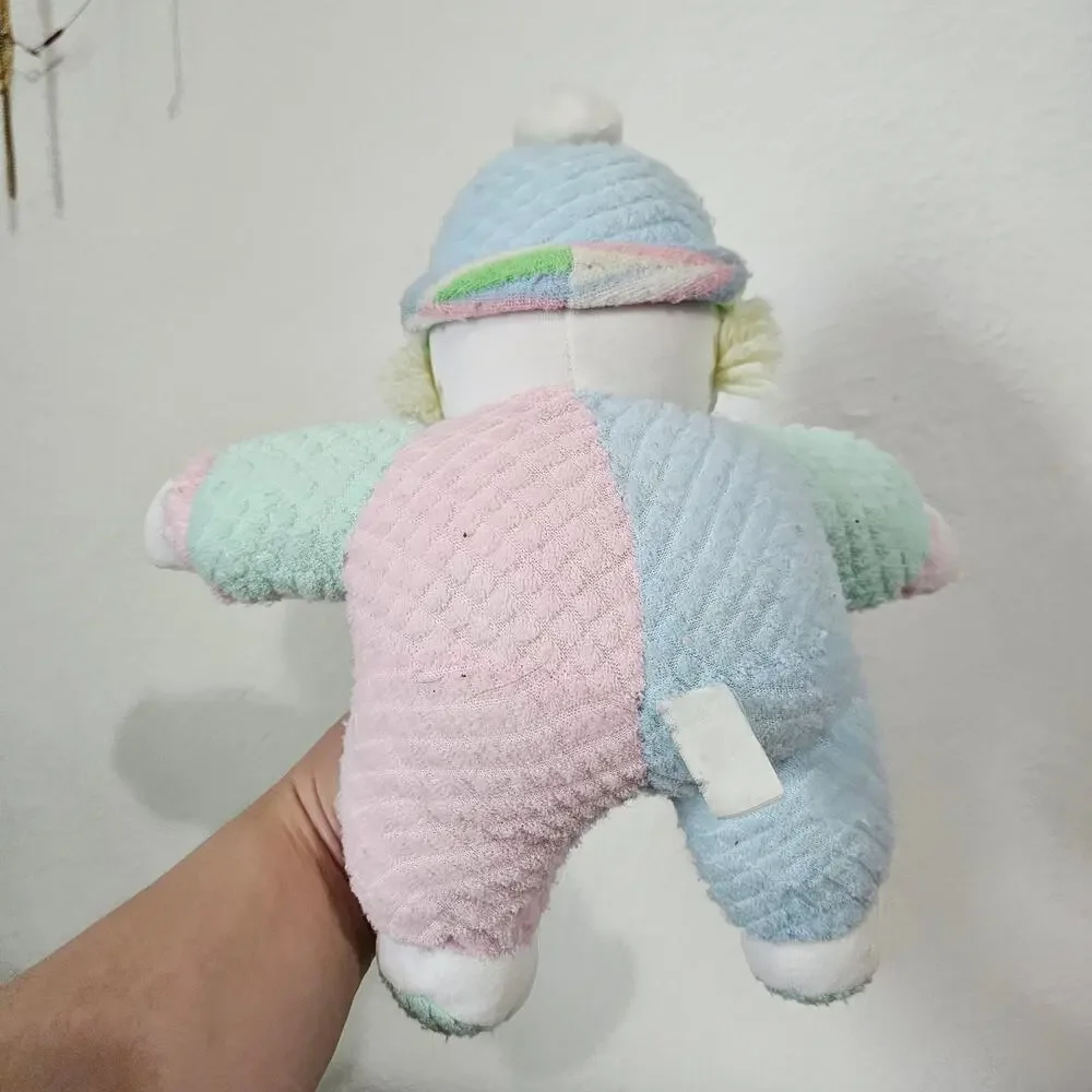 TB Trading Co Terry Cloth Pastel Clown Plush Pink Blue Green Yellow Hair Baby